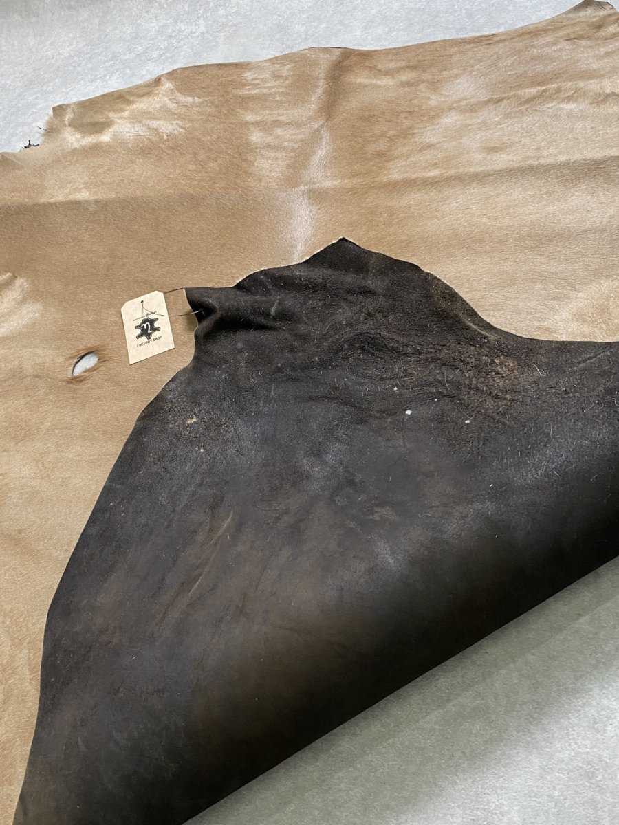 画像8: ヘアーカーフ　ベージュ　牛革毛付き　毛皮　 (8)