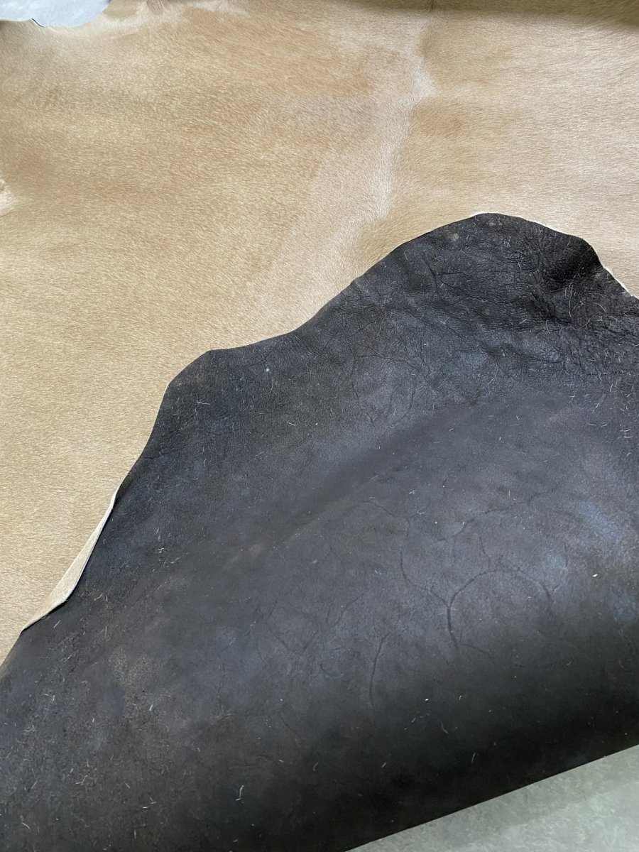 画像7: ヘアーカーフ　ベージュ　牛革毛付き　毛皮　 (7)