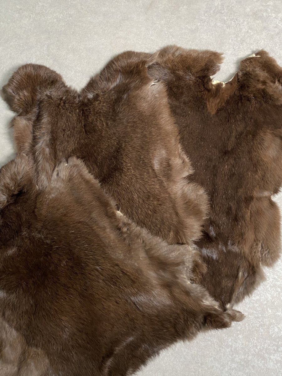 画像3: ラビットファー　ブラウン　うさぎ毛皮　LLサイズ (3)