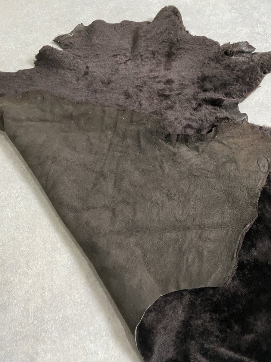 画像6: メリノムートン毛皮　Wフェイス　ブラウン (6)