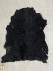 画像1: ムートン毛皮　Wフェイス　巻き毛　ブラック (1)