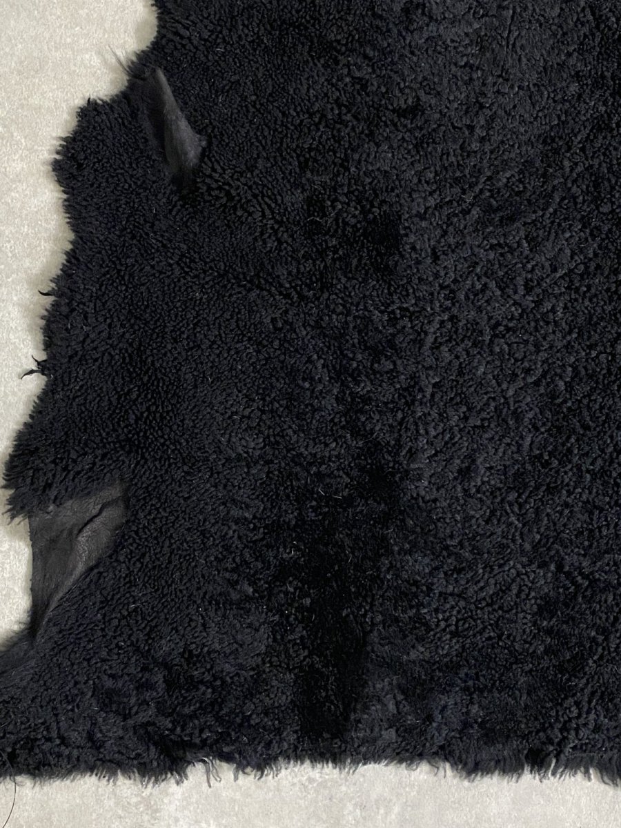 画像4: ムートン毛皮　Wフェイス　巻き毛　ブラック (4)