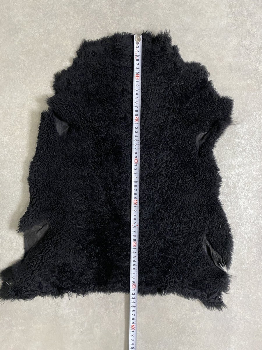 画像9: ムートン毛皮　Wフェイス　巻き毛　ブラック (9)