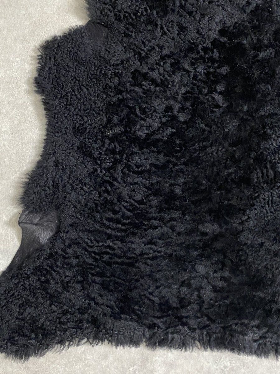 画像4: ムートン毛皮　Wフェイス　巻き毛　ブラック (4)