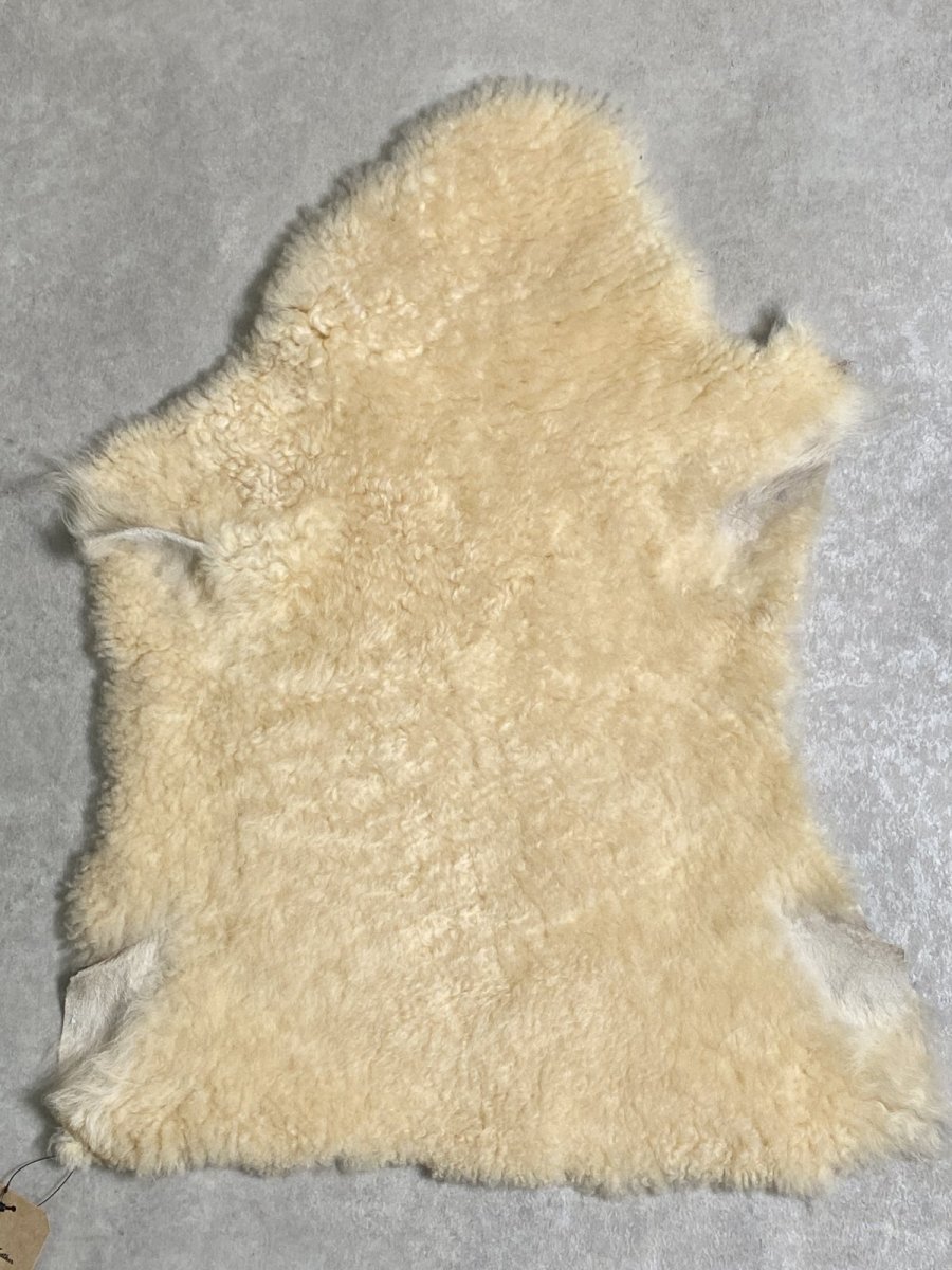 画像1: ムートン毛皮　クリーム (1)