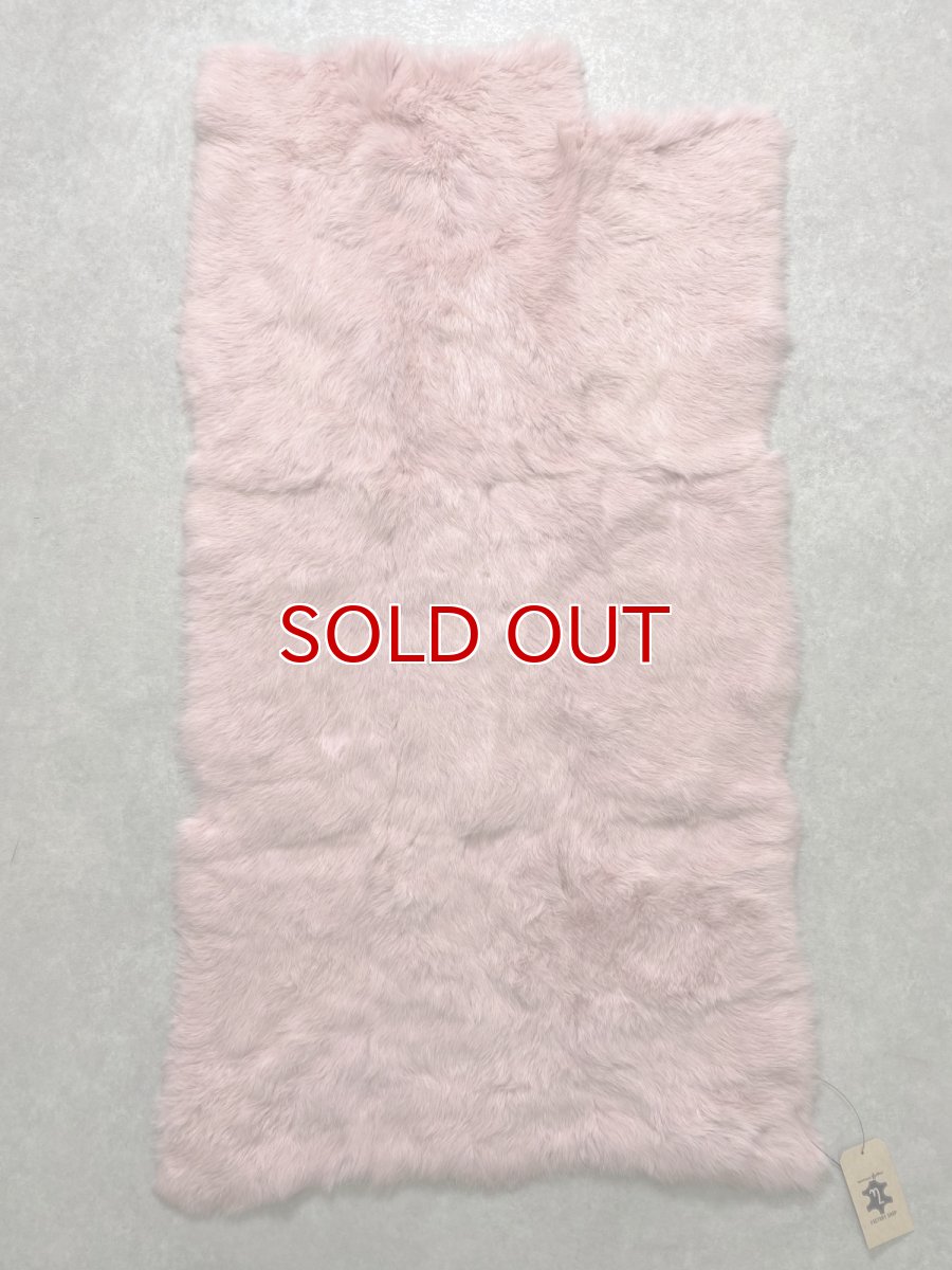 画像1: ラビットファー プレート　ピンク　うさぎ毛皮　大判 (1)