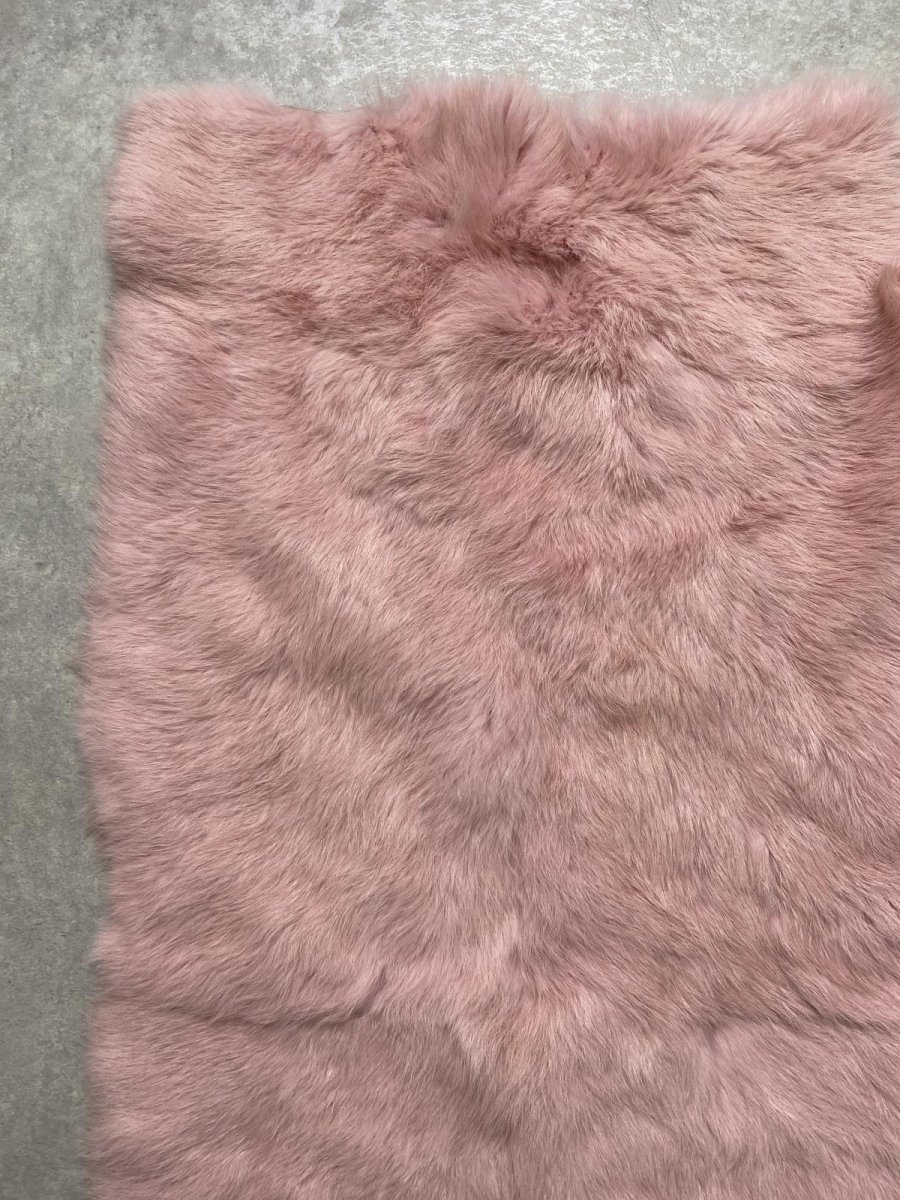 画像2: ラビットファー プレート　ピンク　うさぎ毛皮　大判 (2)