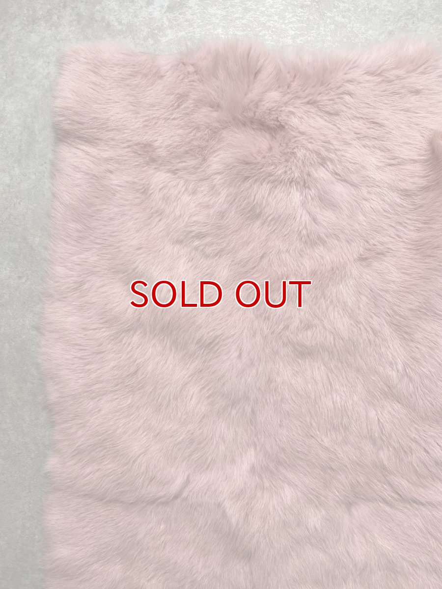 画像2: ラビットファー プレート　ピンク　うさぎ毛皮　大判 (2)