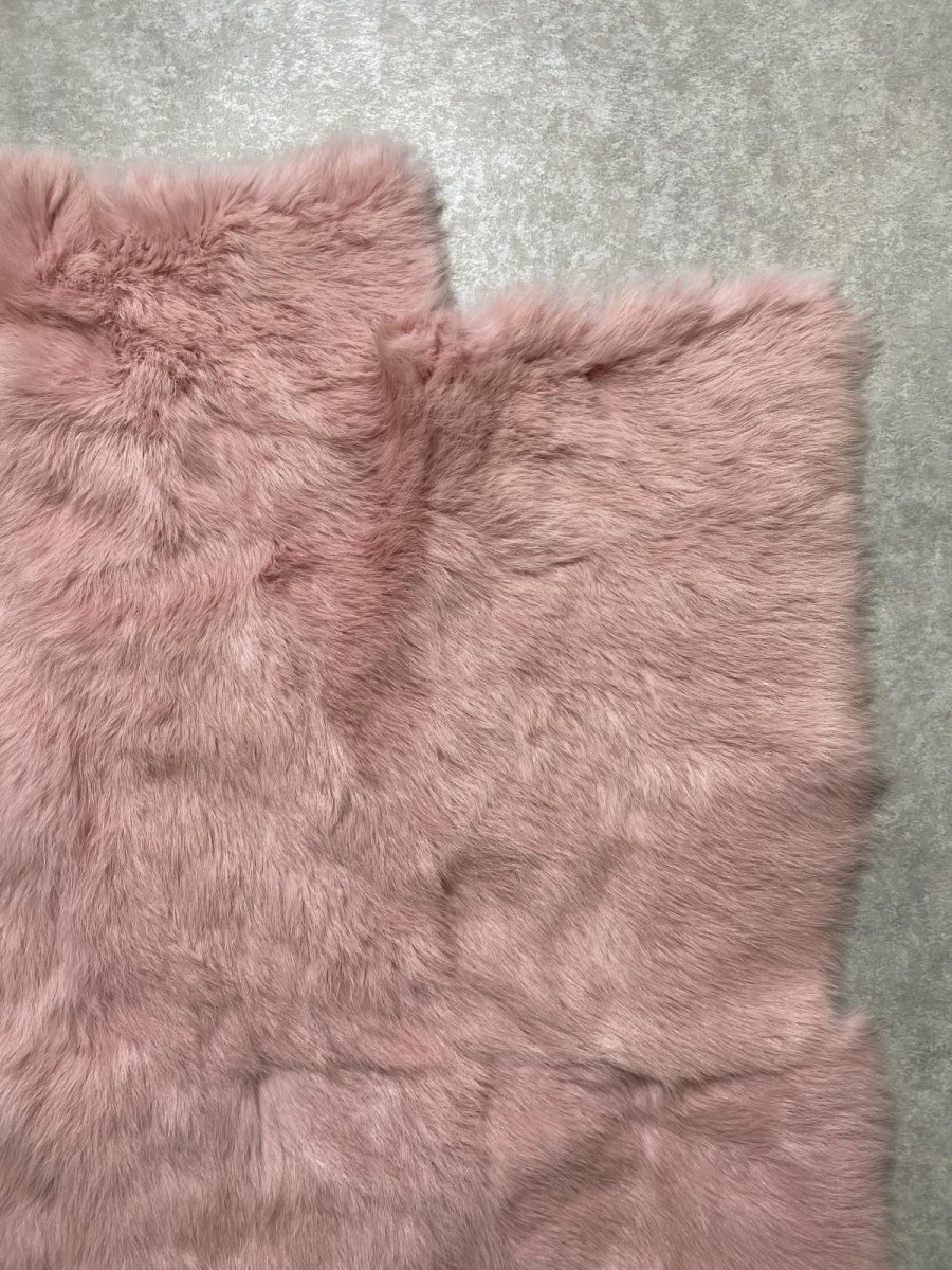 画像3: ラビットファー プレート　ピンク　うさぎ毛皮　大判 (3)