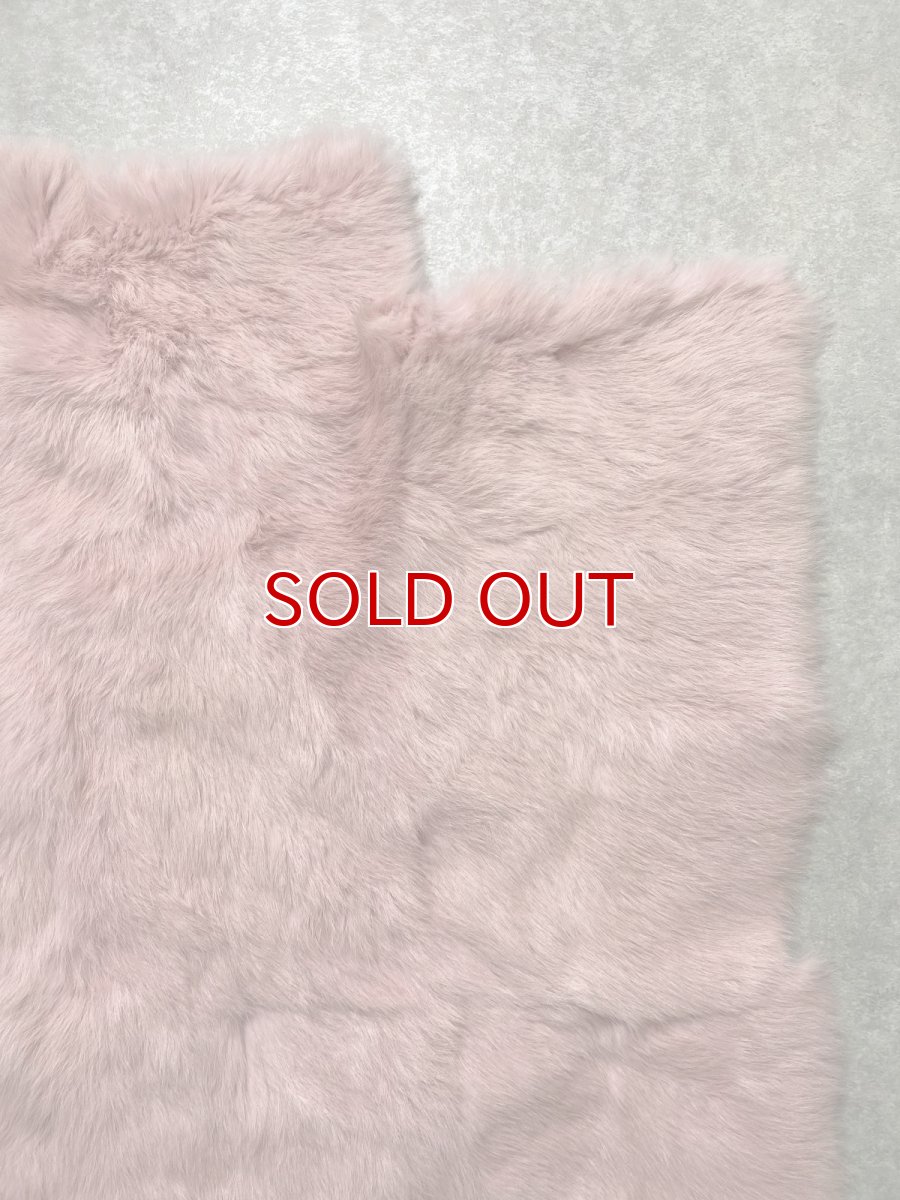 画像3: ラビットファー プレート　ピンク　うさぎ毛皮　大判 (3)