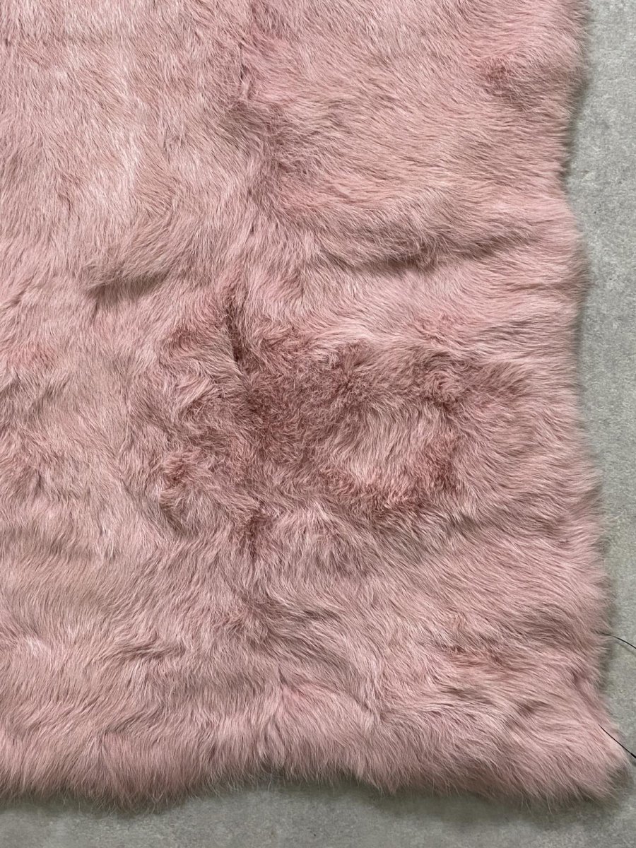 画像5: ラビットファー プレート　ピンク　うさぎ毛皮　大判 (5)