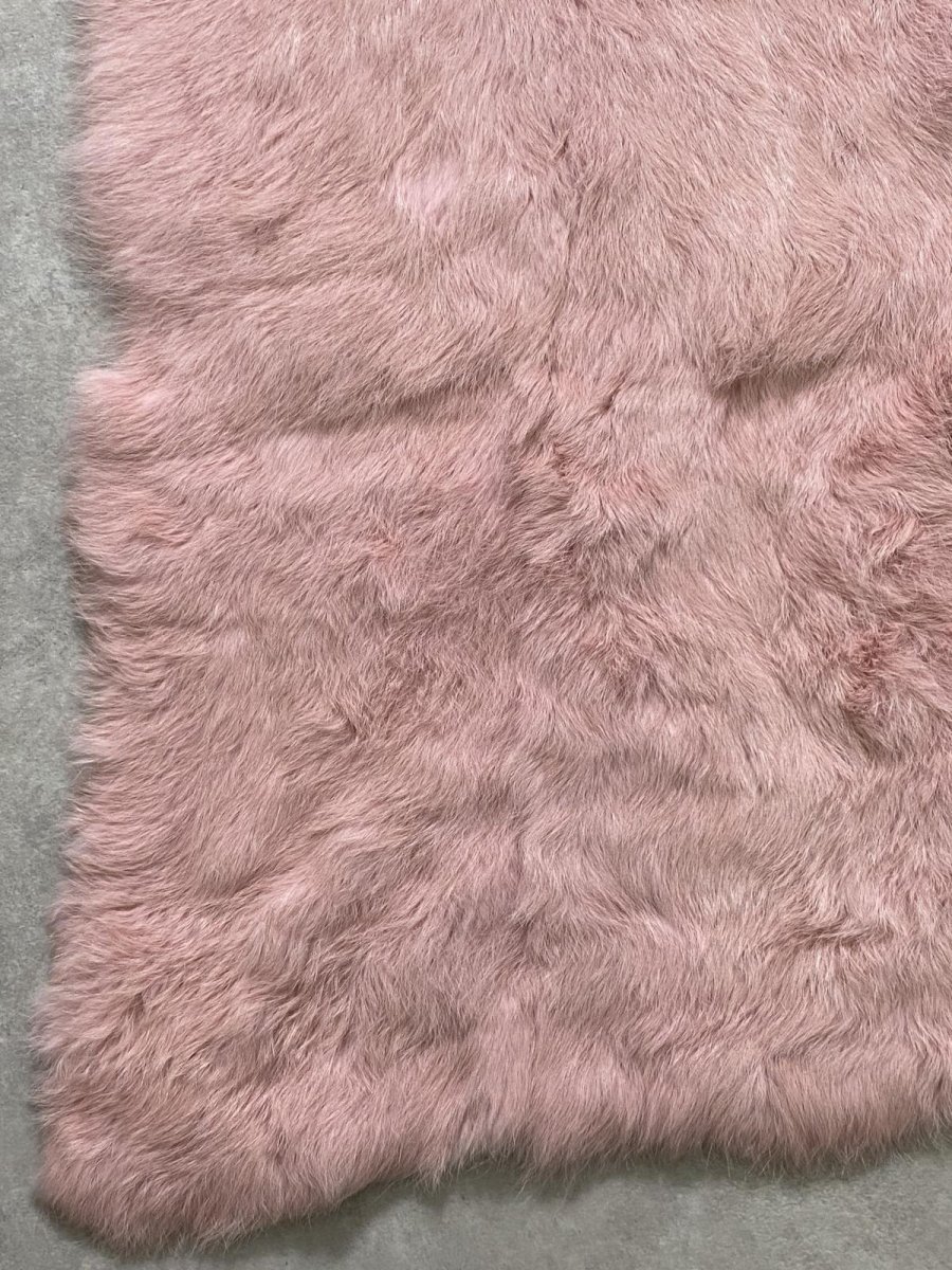 画像4: ラビットファー プレート　ピンク　うさぎ毛皮　大判 (4)