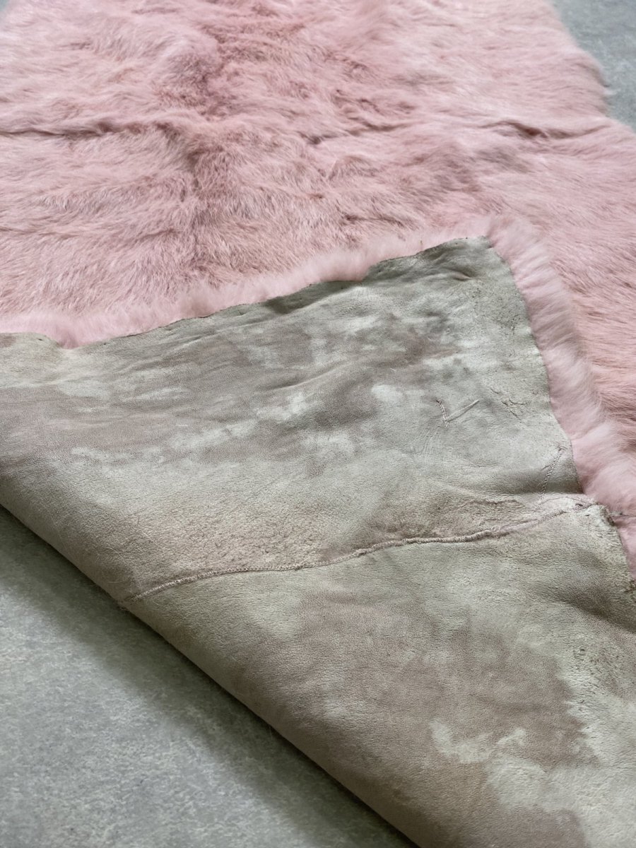 画像7: ラビットファー プレート　ピンク　うさぎ毛皮　大判 (7)