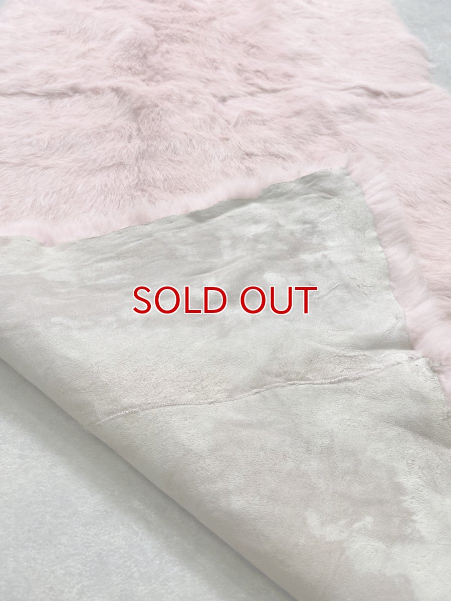 画像7: ラビットファー プレート　ピンク　うさぎ毛皮　大判 (7)