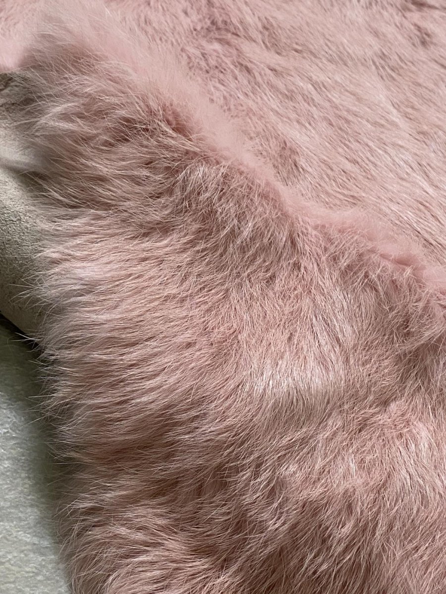 画像6: ラビットファー プレート　ピンク　うさぎ毛皮　大判 (6)