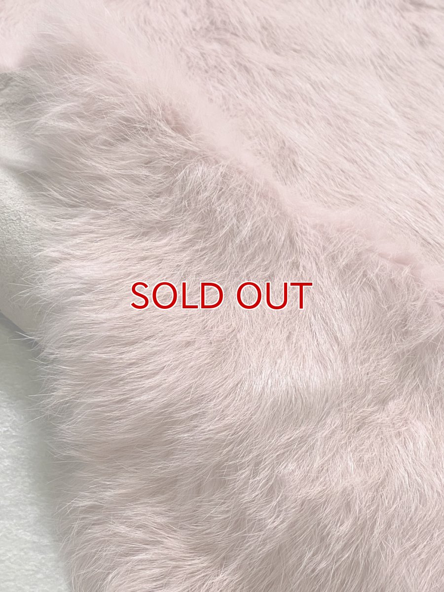 画像6: ラビットファー プレート　ピンク　うさぎ毛皮　大判 (6)