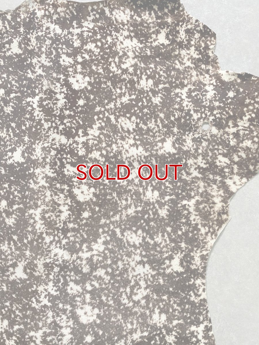 画像6: ヘアーカーフ　グロードテル  白×茶　牛革　毛皮　本革　毛つき　牛カーフ毛付き (6)