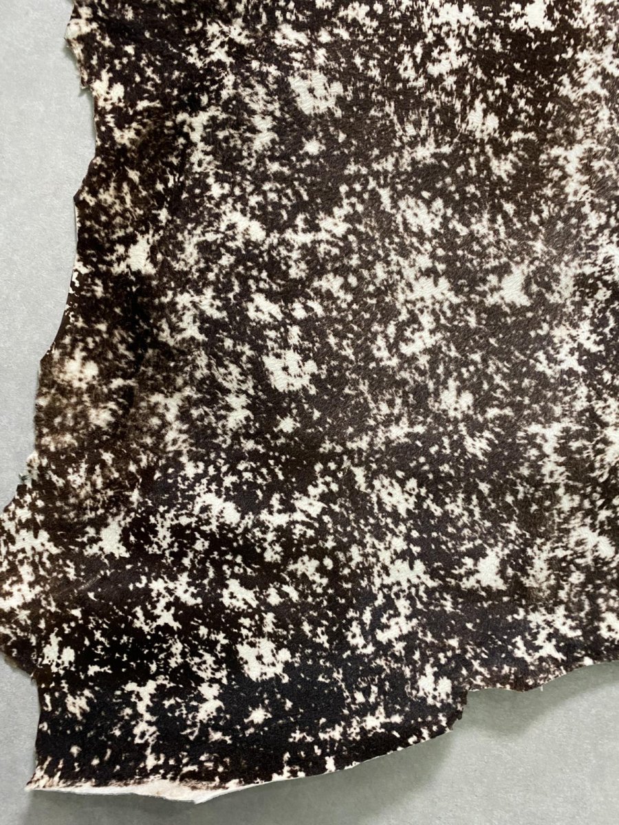 画像7: ヘアーカーフ グロードテル  白×茶 牛革 毛皮 本革 毛つき 牛カーフ毛付き (7)