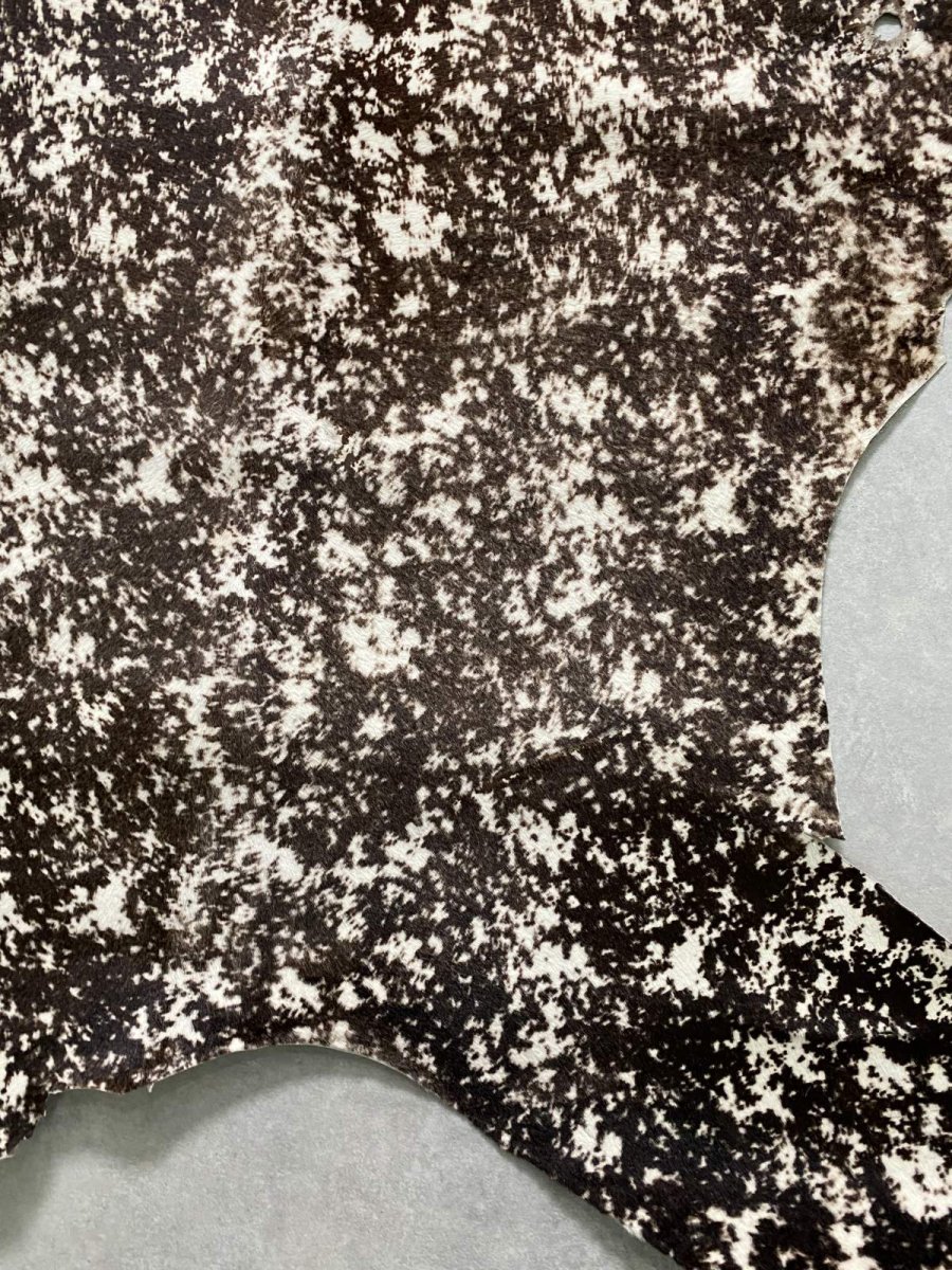 画像8: ヘアーカーフ グロードテル  白×茶 牛革 毛皮 本革 毛つき 牛カーフ毛付き (8)