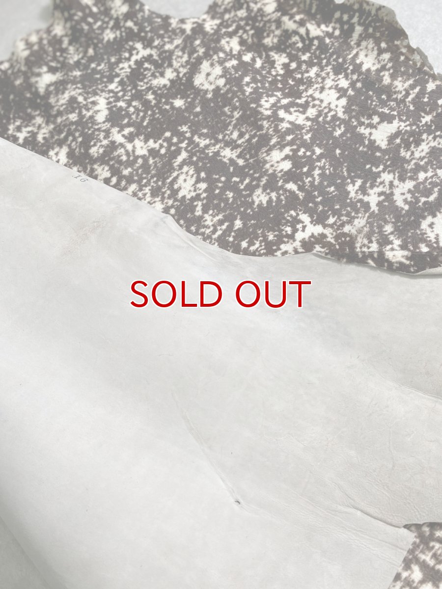 画像10: ヘアーカーフ　グロードテル  白×茶　牛革　毛皮　本革　毛つき　牛カーフ毛付き (10)