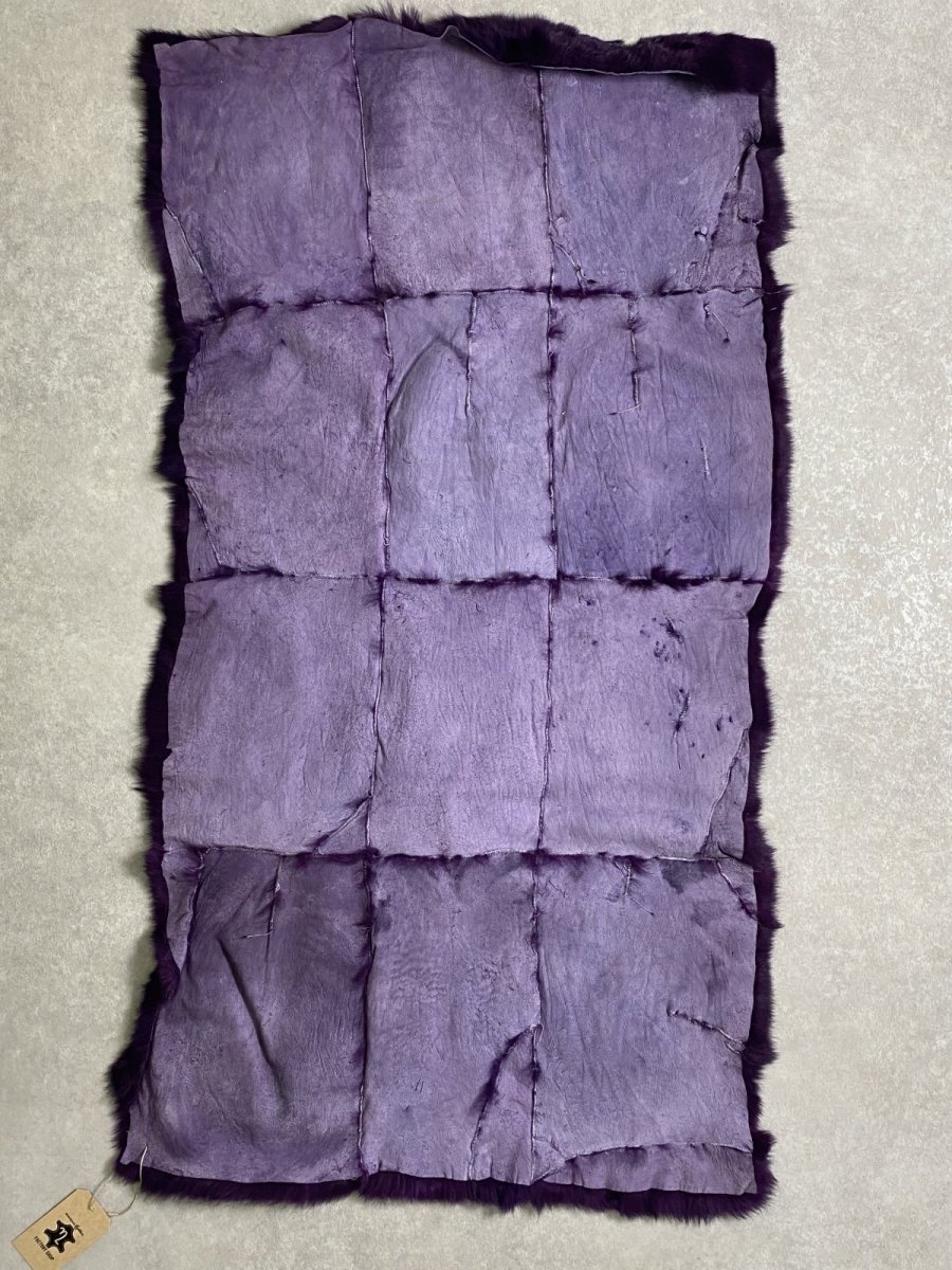 画像6: ラビットファー プレート　パープル　うさぎ毛皮　大判 (6)