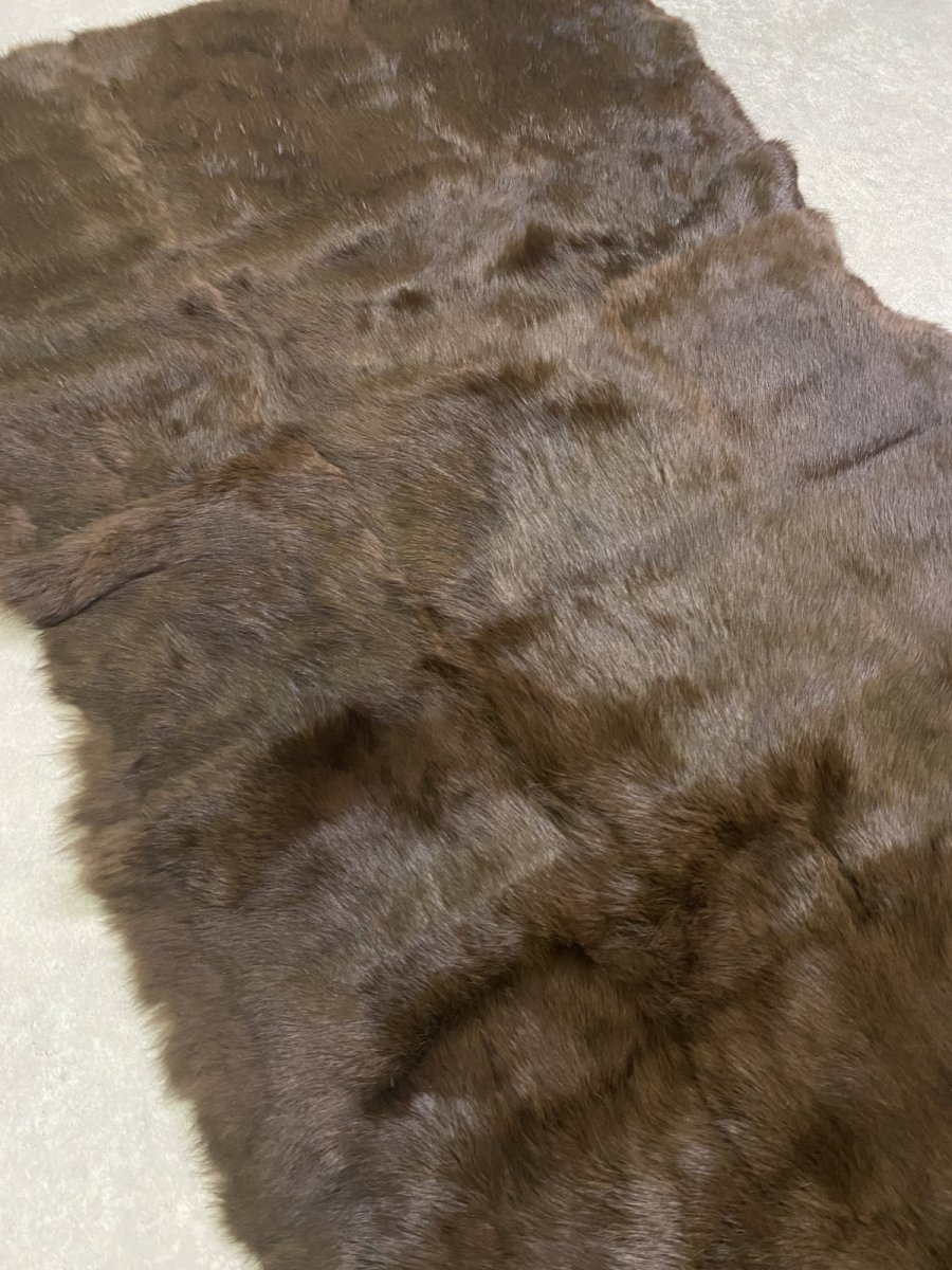 画像2: ラビットファー プレート　ブラウン　大判 (2)