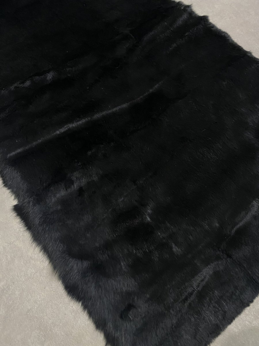 画像2: ラビットファー プレート　ブラック　うさぎ毛皮　大判 (2)