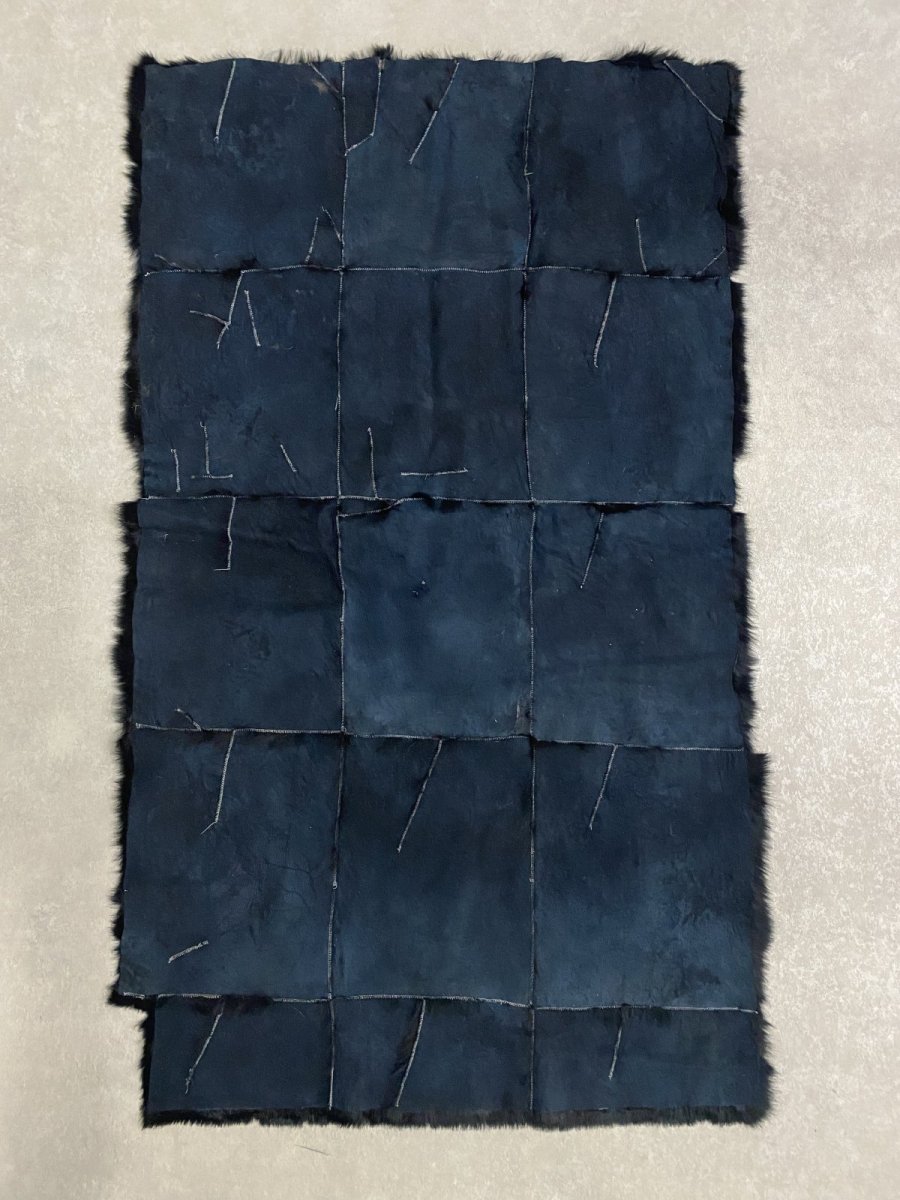 画像5: ラビットファー プレート　ブラック　うさぎ毛皮　大判 (5)