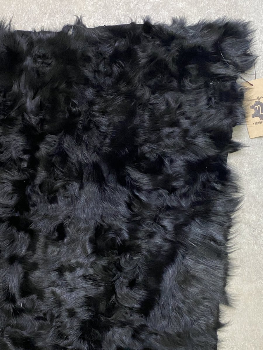 画像3: チベットラム毛皮　プレート　ブラック (3)