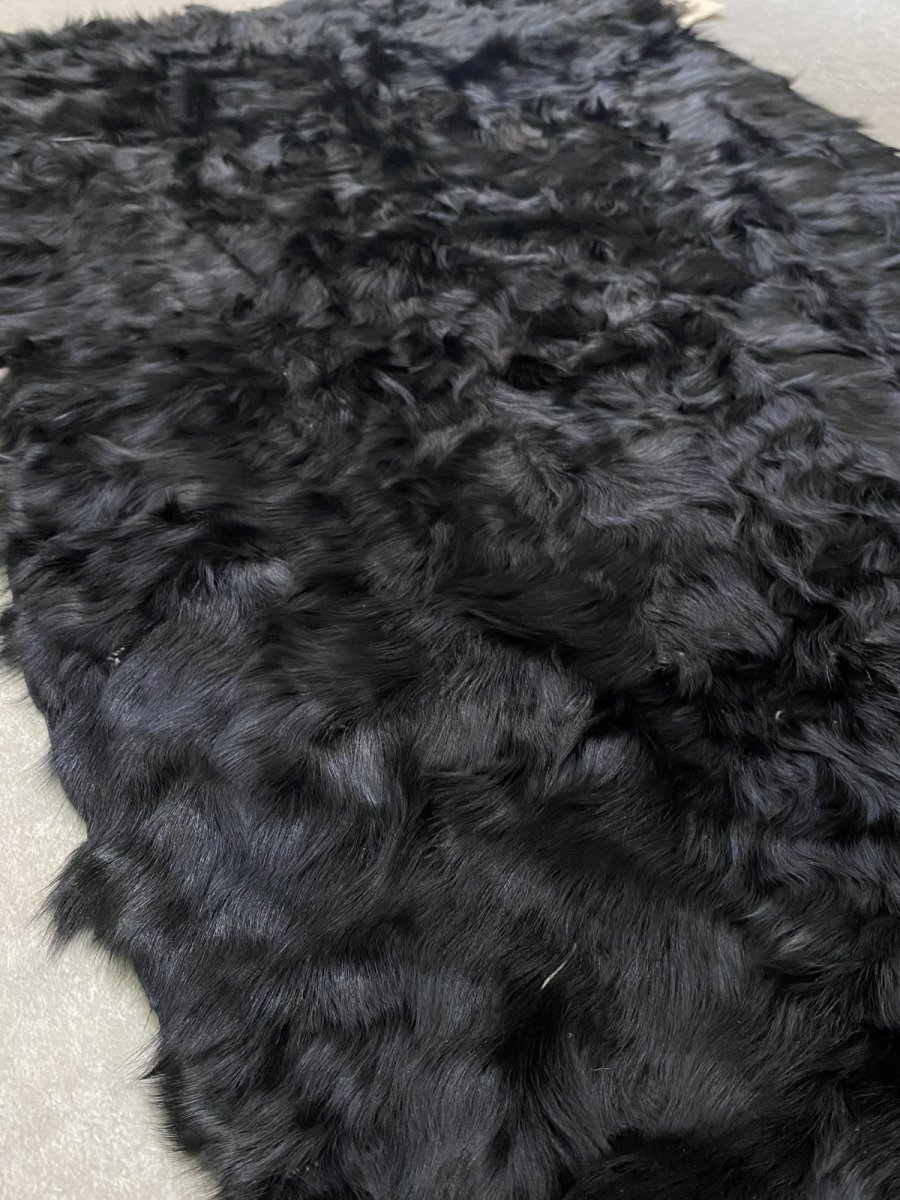 画像6: チベットラム毛皮　プレート　ブラック (6)