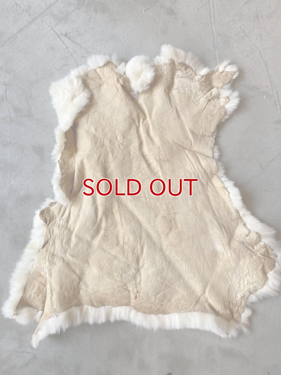 画像5: レッキスラビットファー　クリーム　うさぎ毛皮 (5)