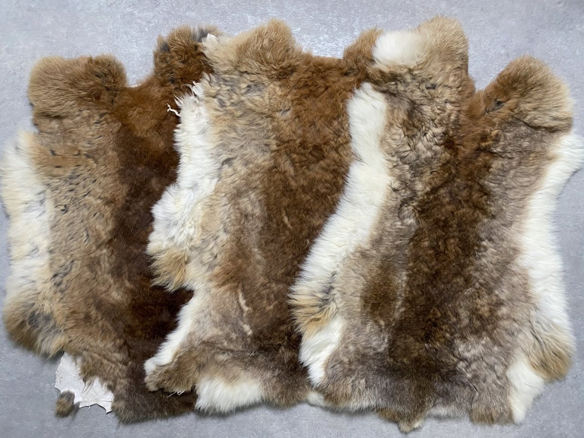 画像2: ラビットファー　キャメルナチュラル ウエーブ　うさぎ毛皮　Lサイズ (2)