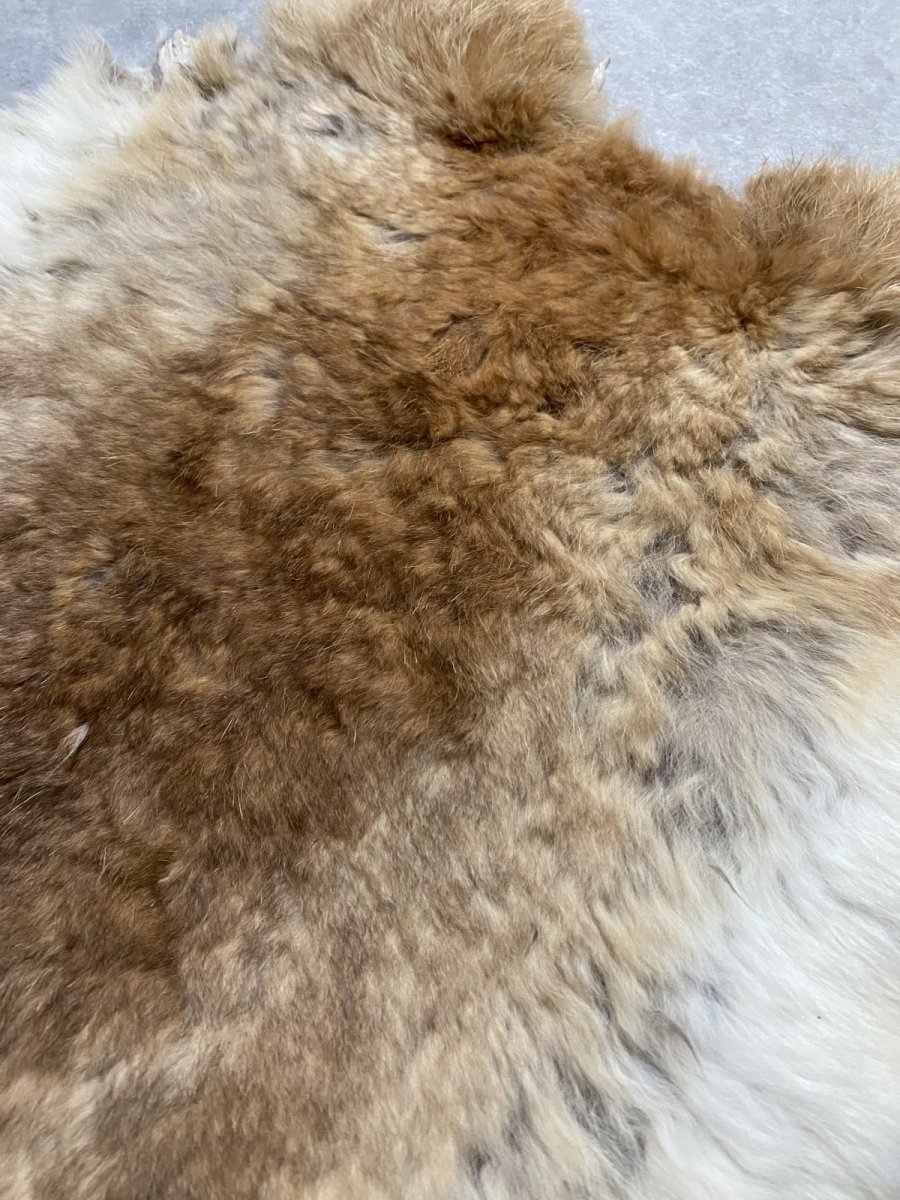 画像3: ラビットファー　キャメルナチュラル ウエーブ　うさぎ毛皮　Lサイズ (3)