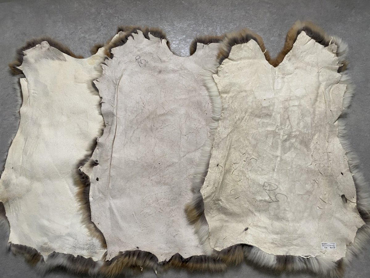 画像6: ラビットファー　キャメルナチュラル ウエーブ　うさぎ毛皮　Lサイズ (6)