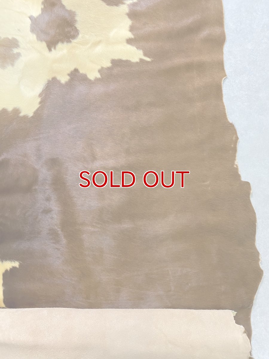 画像8: 牛 ヘアーカウ　柄あり　ベージュ×茶 (8)