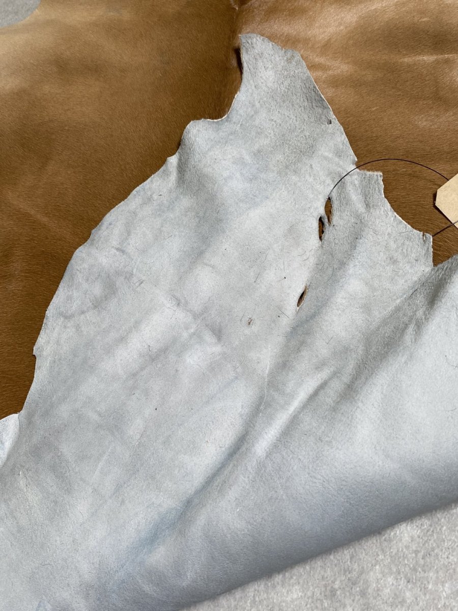 画像8: ヘアーカーフ　ベージュ　牛革毛付き　毛皮　 (8)