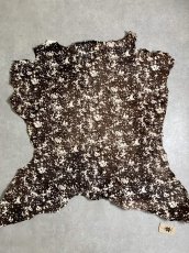 画像1: ヘアーカーフ　グロードテル  白×茶　牛革　毛皮　本革　毛つき　牛カーフ毛付き (1)