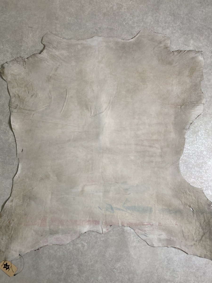 画像8: ヘアーカーフ　グロードテル  白×茶　牛革　毛皮　本革　毛つき　牛カーフ毛付き (8)