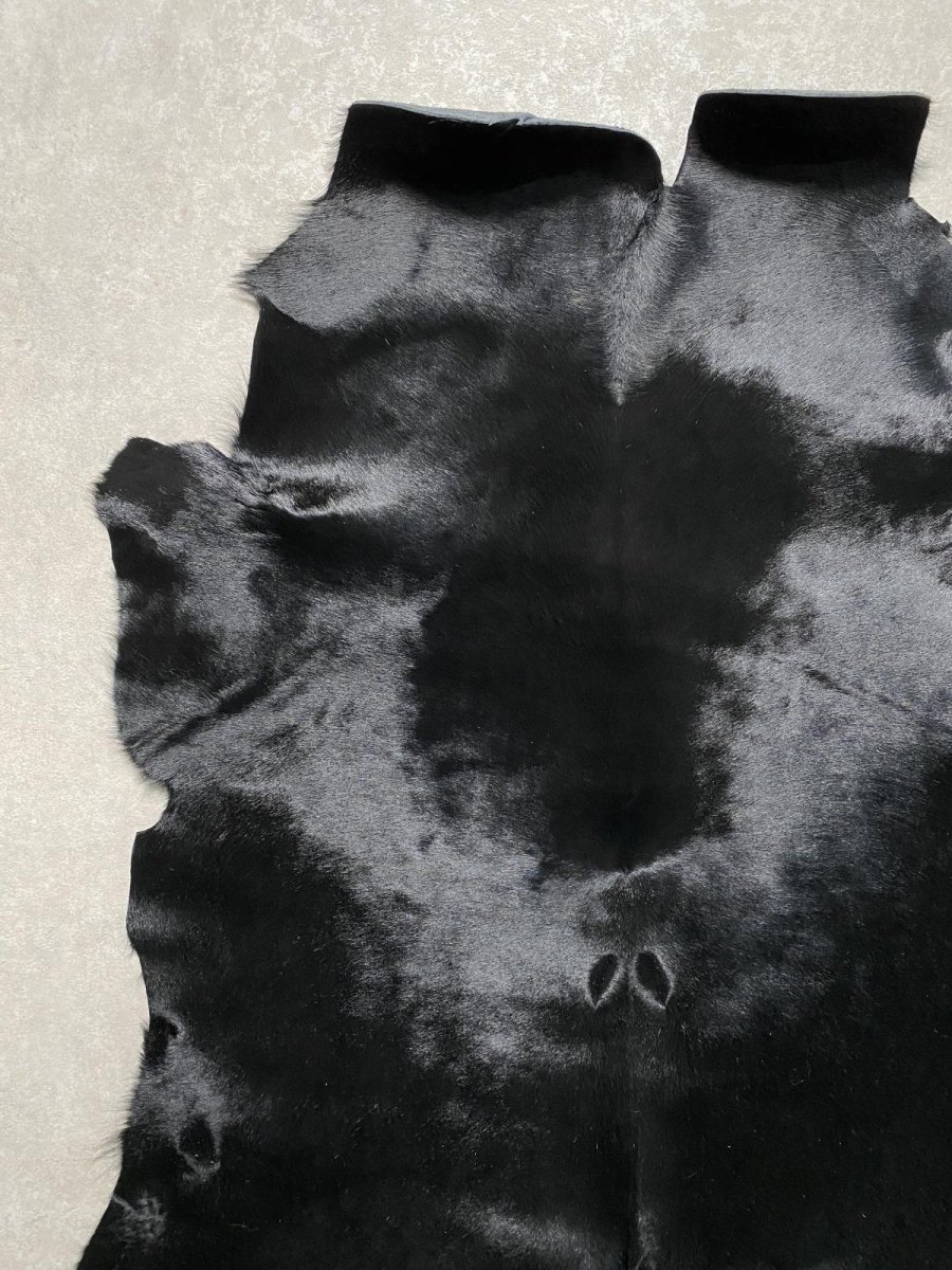 画像4: ヘアーカーフ ブラック 毛皮 牛革 牛カーフ毛付き (4)