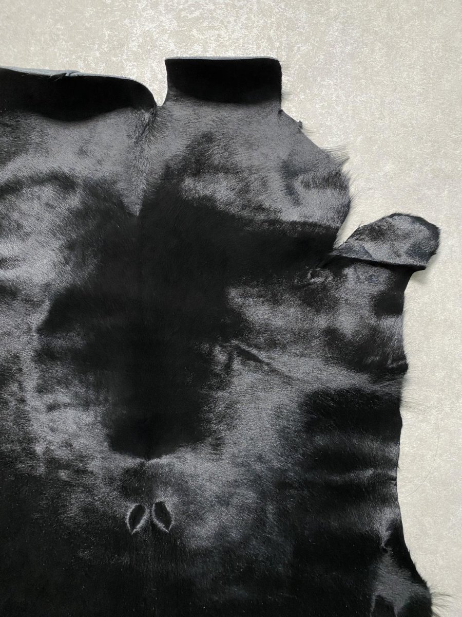 画像5: ヘアーカーフ ブラック 毛皮 牛革 牛カーフ毛付き (5)