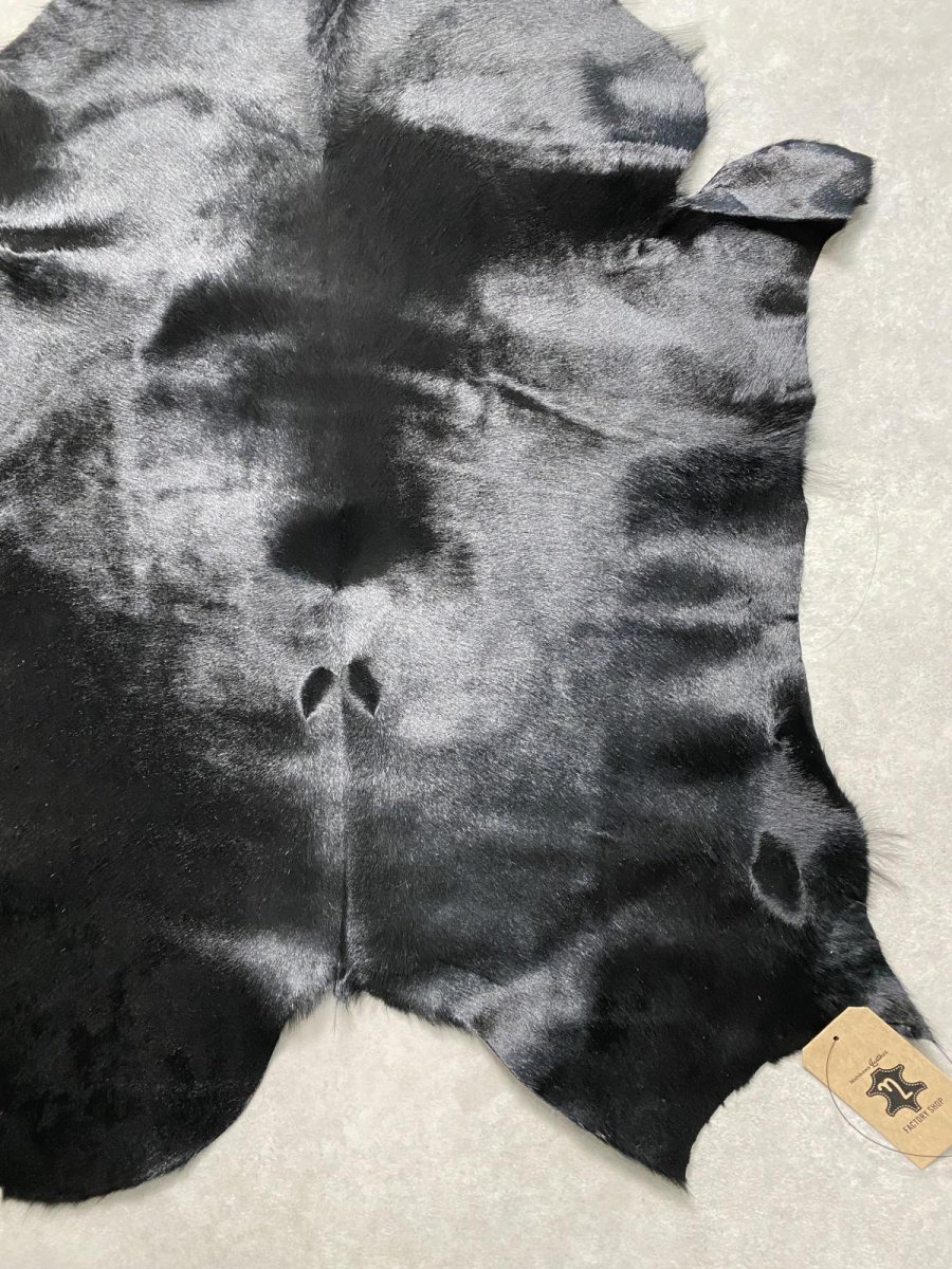 画像7: ヘアーカーフ ブラック 毛皮 牛革 牛カーフ毛付き (7)