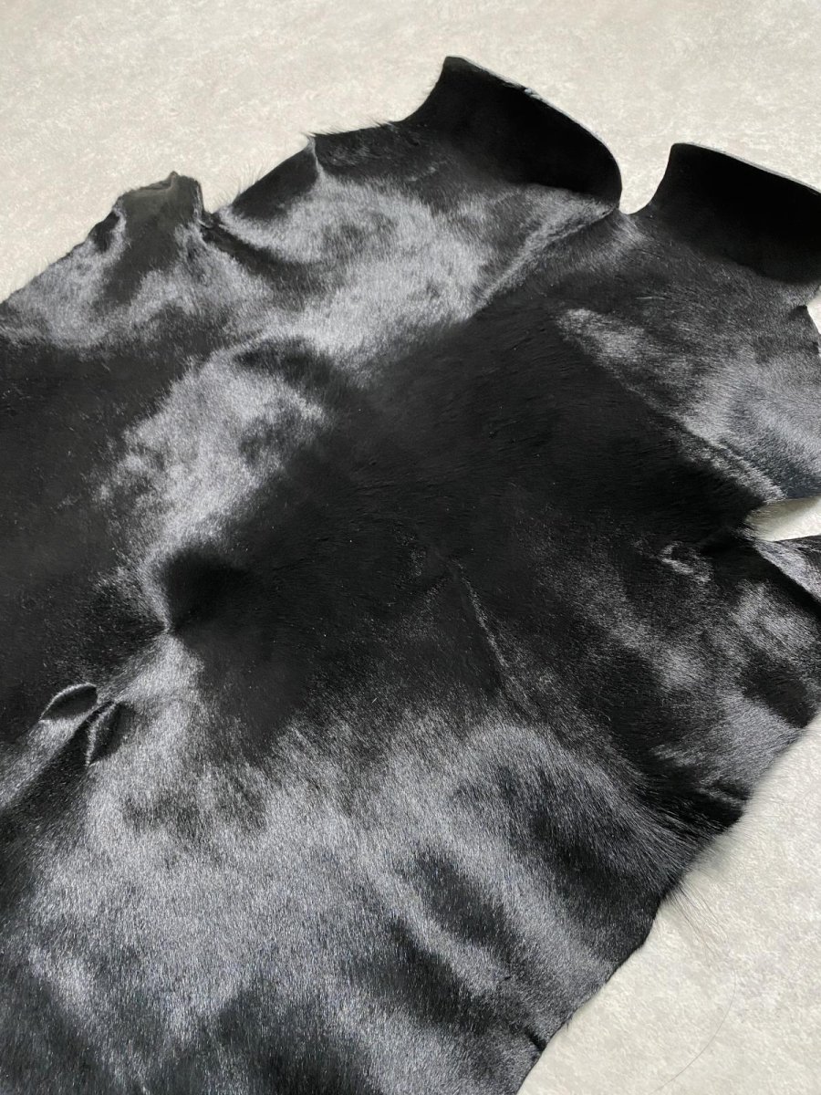 画像3: ヘアーカーフ ブラック 毛皮 牛革 牛カーフ毛付き (3)