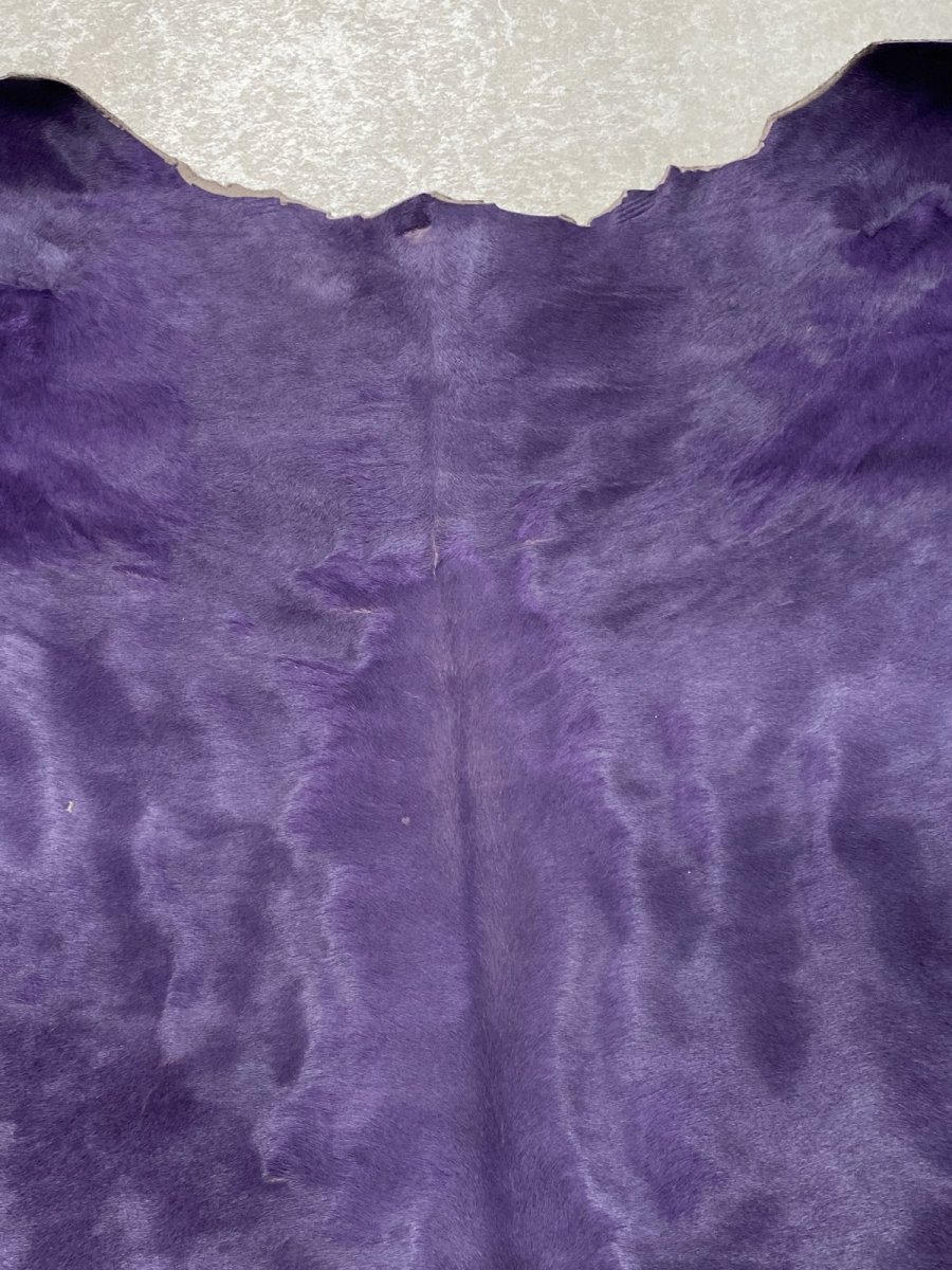 画像3: ヘアーカーフ パープル 毛皮 牛革 牛カーフ毛付き (3)