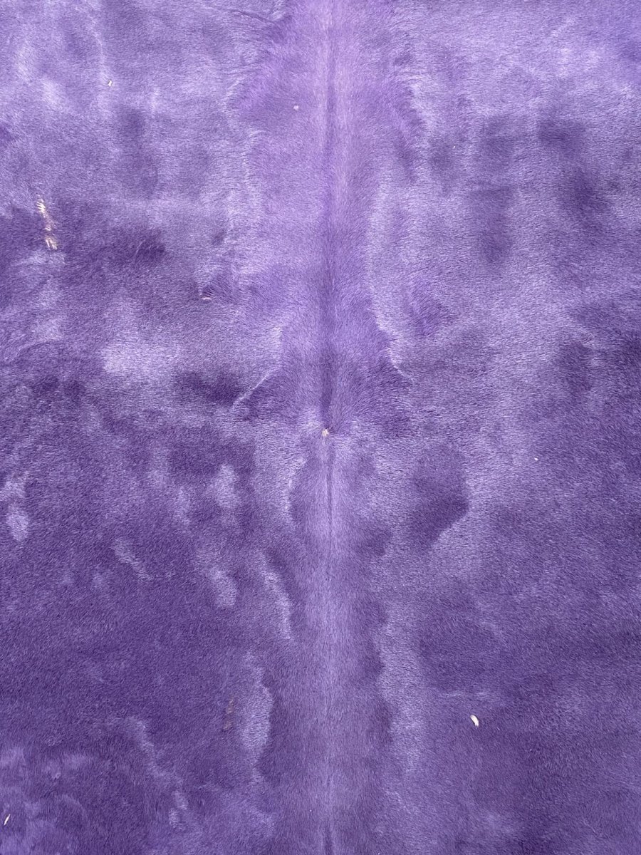 画像7: ヘアーカーフ パープル 毛皮 牛革 牛カーフ毛付き (7)