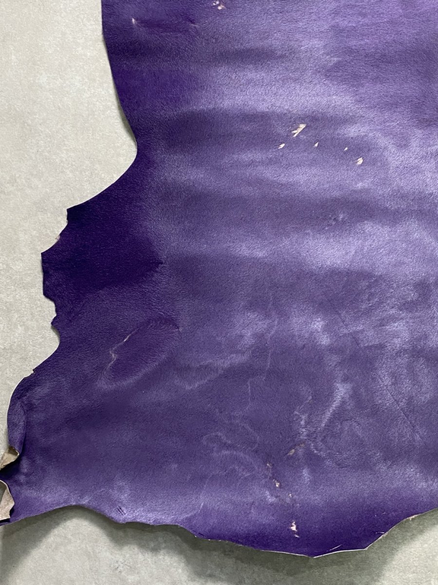 画像4: ヘアーカーフ パープル 毛皮 牛革 牛カーフ毛付き (4)