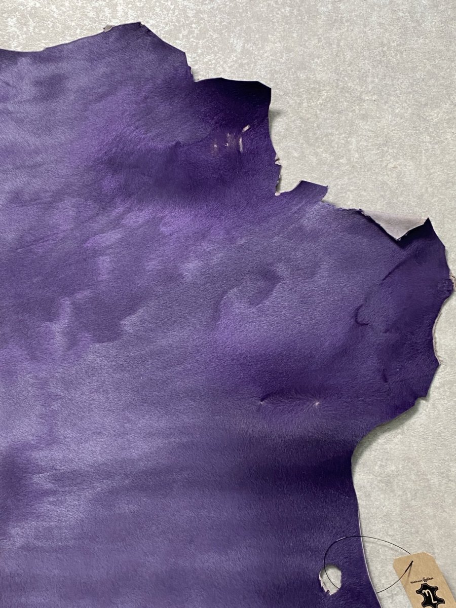 画像3: ヘアーカーフ パープル 毛皮 牛革 牛カーフ毛付き (3)