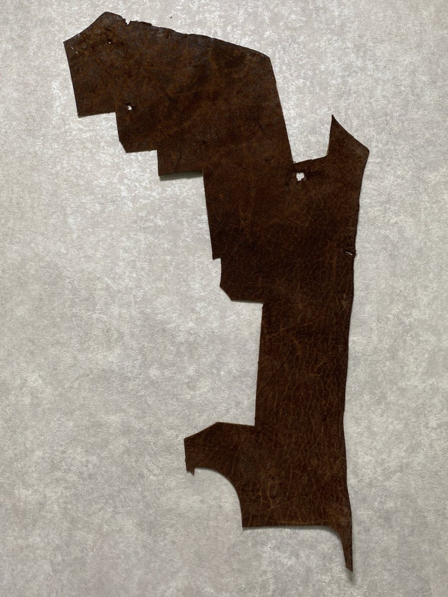 画像1: ヒポポタマス　カバ革　ブラウン　ヒポレザー　かば革 ハギレ (1)