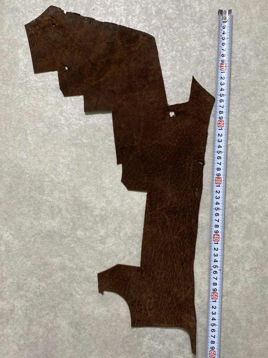 画像2: ヒポポタマス　カバ革　ブラウン　ヒポレザー　かば革 ハギレ (2)