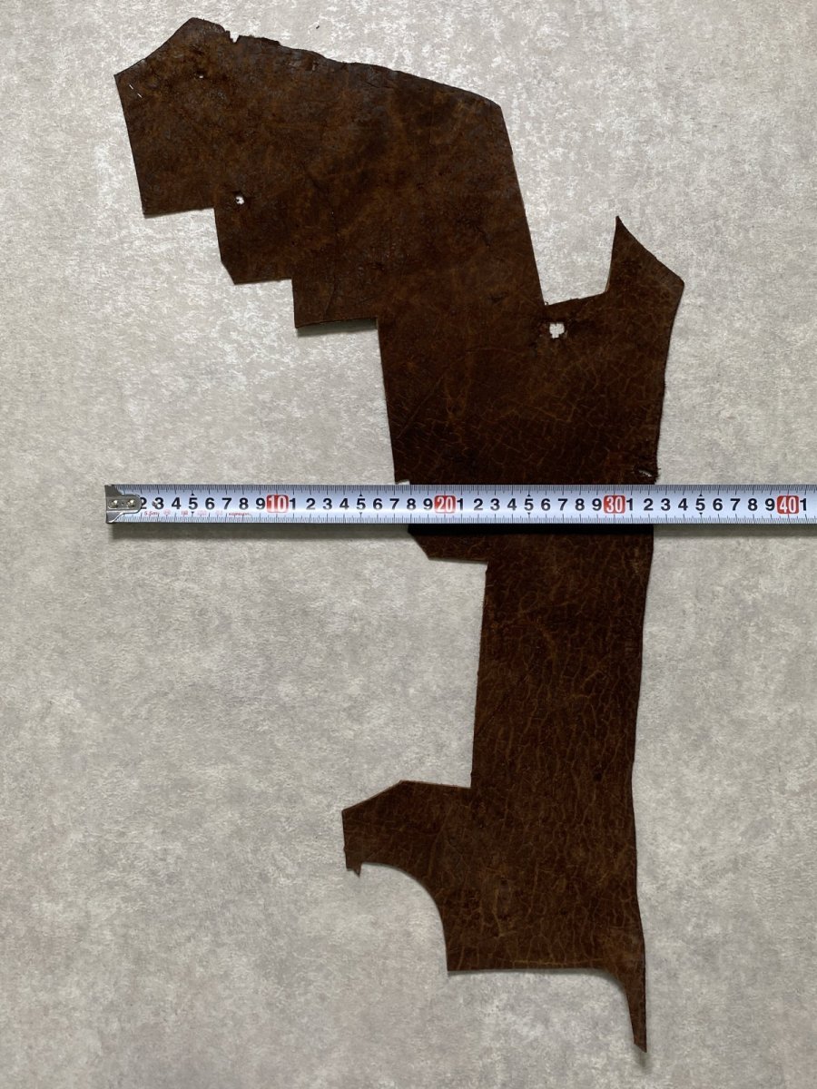 画像3: ヒポポタマス　カバ革　ブラウン　ヒポレザー　かば革 ハギレ (3)