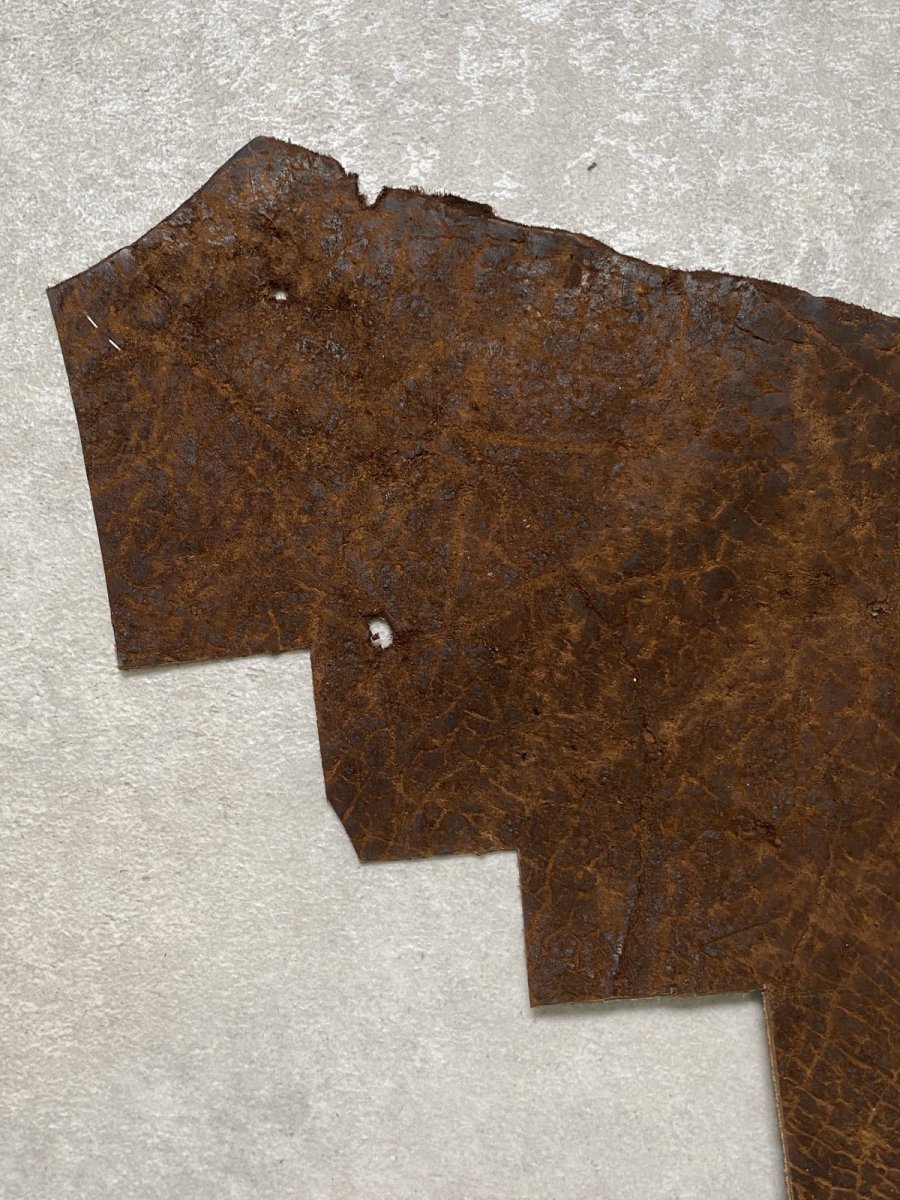 画像4: ヒポポタマス　カバ革　ブラウン　ヒポレザー　かば革 ハギレ (4)